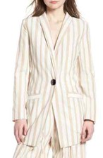 Chriselle X J.o.a. Womens Beige Boyfriend Blazer Size Small L93419