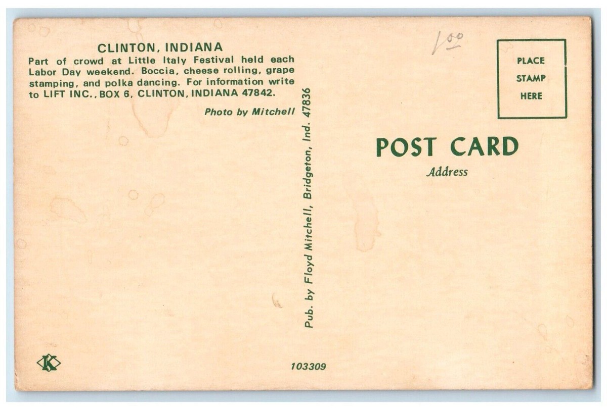 c1960 Crowd Little Italy Festival Labor Day Weekend Clinton