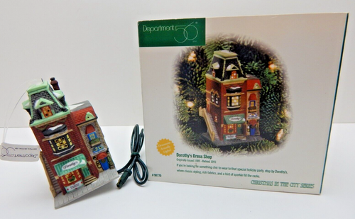 Dept 56 Classic Ornament Christmas in the City Dorthy's Dress Shop 98770 Lit Orn - Picture 1 of 12