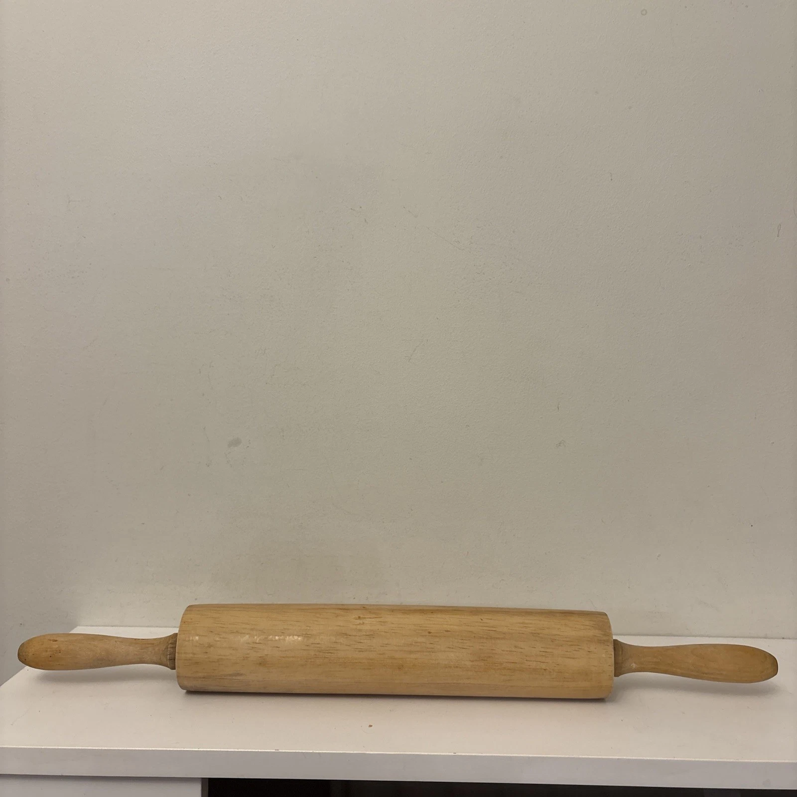 Vintage Wooden Rolling Pin with Metal Axle & Plastic Bearings – c.1970s Swivel