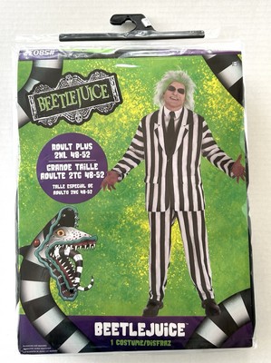 Beetlejuice Halloween Cosplay Costume Adult Plus Size 2XL New