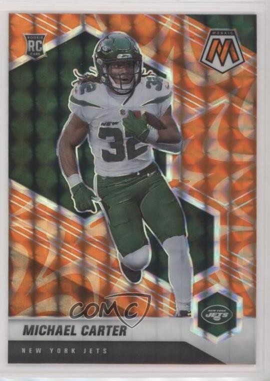 2021 Panini Mosaic Rookies Reactive Orange Prizm Michael Carter #335 09wc
