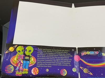 VTG Lisa Frank Aliens Zoomer Zorbit 2 Pocket Folder for 3 Ring