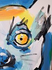 Original Abstract Lemur Painting Canvas Neo Expressionist Fine Art Decor 11x14 — photo 4