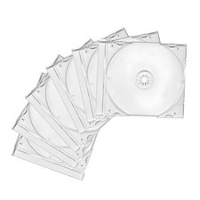 6 PCS Standard Single Clear CD Jewel Case, 10 mm Slim Transparent Tray, 6 PCS