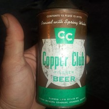 Copper Club Pilsner Cone Top Beer Can Hancock,Michi