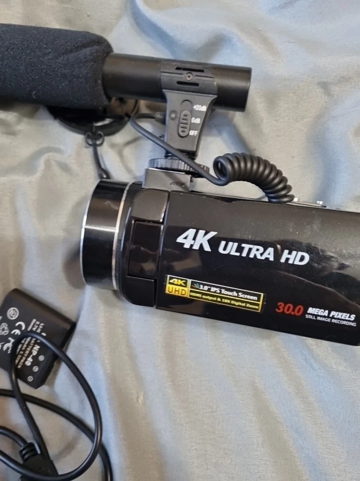 4k Camcorder With Microphone Uhd 30.0 Mega Pixels, Still Image Recording - Image 4 of 4