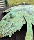 VINTAGE GREEN METAL LEAF SHAPED BOWL – MADE IN INDIA — photo 7