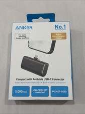 Anker Nano Power Bank with Built-in USB-C Connector A1653 Black SEALED NEW