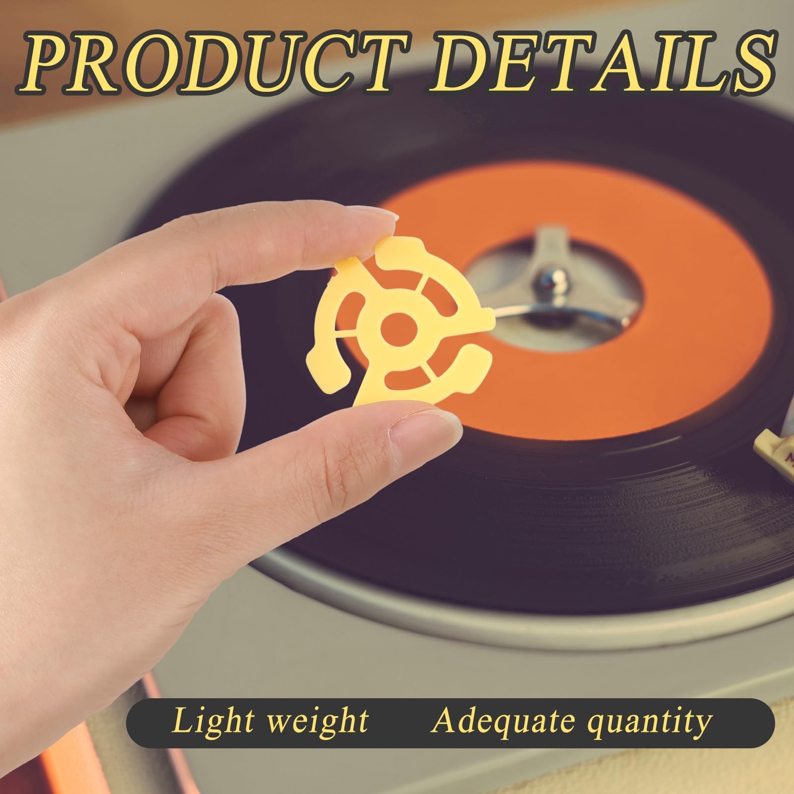 100 Pcs Flat Plastic Record Adapters Snap in Inserts to Make 7 Inches Records...