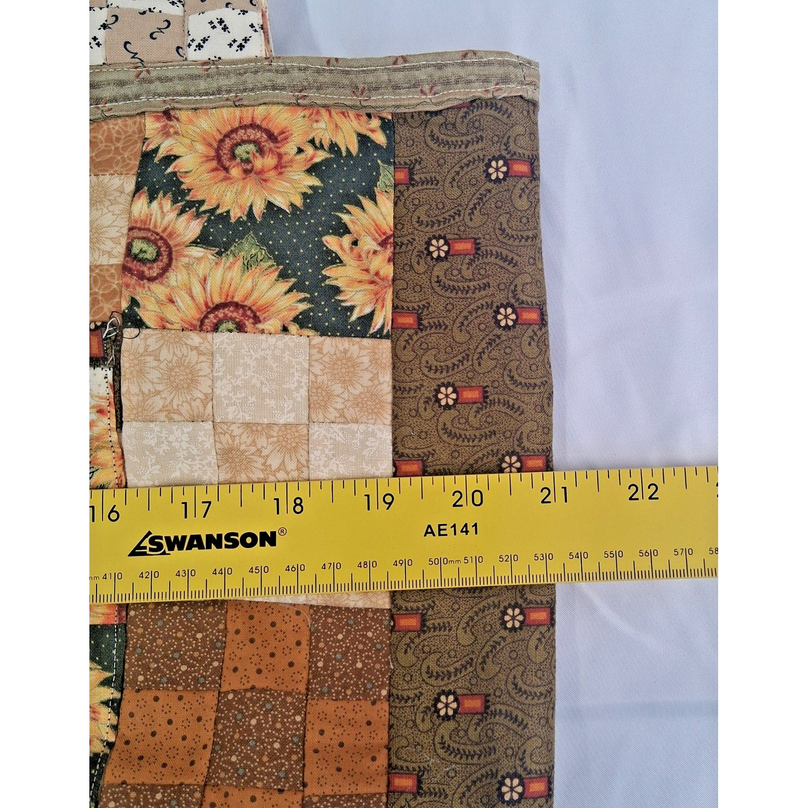 Handmade Patchwork Sunflower Tote Bag Quilted Sho… - image 8