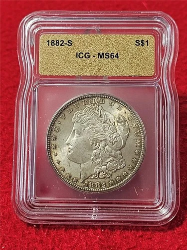 1882-S  MORGAN SILVER DOLLAR  ICG  MS 64                                 #T1640
