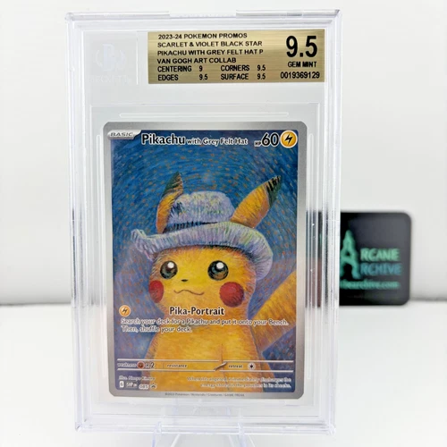 2023 Pikachu with Grey Felt Hat #85 Promo Pokemon x Van Gogh Art Mint BGS 9.5
