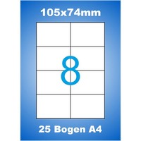 Etiketten 105X74 Mm 200 Aufkleber Papier Weiß 105X74 Mm Luma 25 Blatt A4