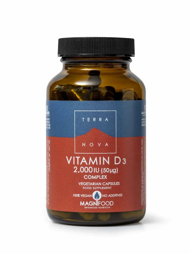 Terranova Vitamin D3 Complex 2000iu 50ug 50 Vegetarian Capsules - Image 3
