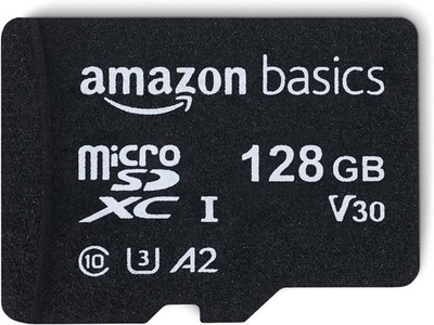 Amazon Basics microSDXC Memory Card with Full Size Adapter, A2, U3, Read Speed u
