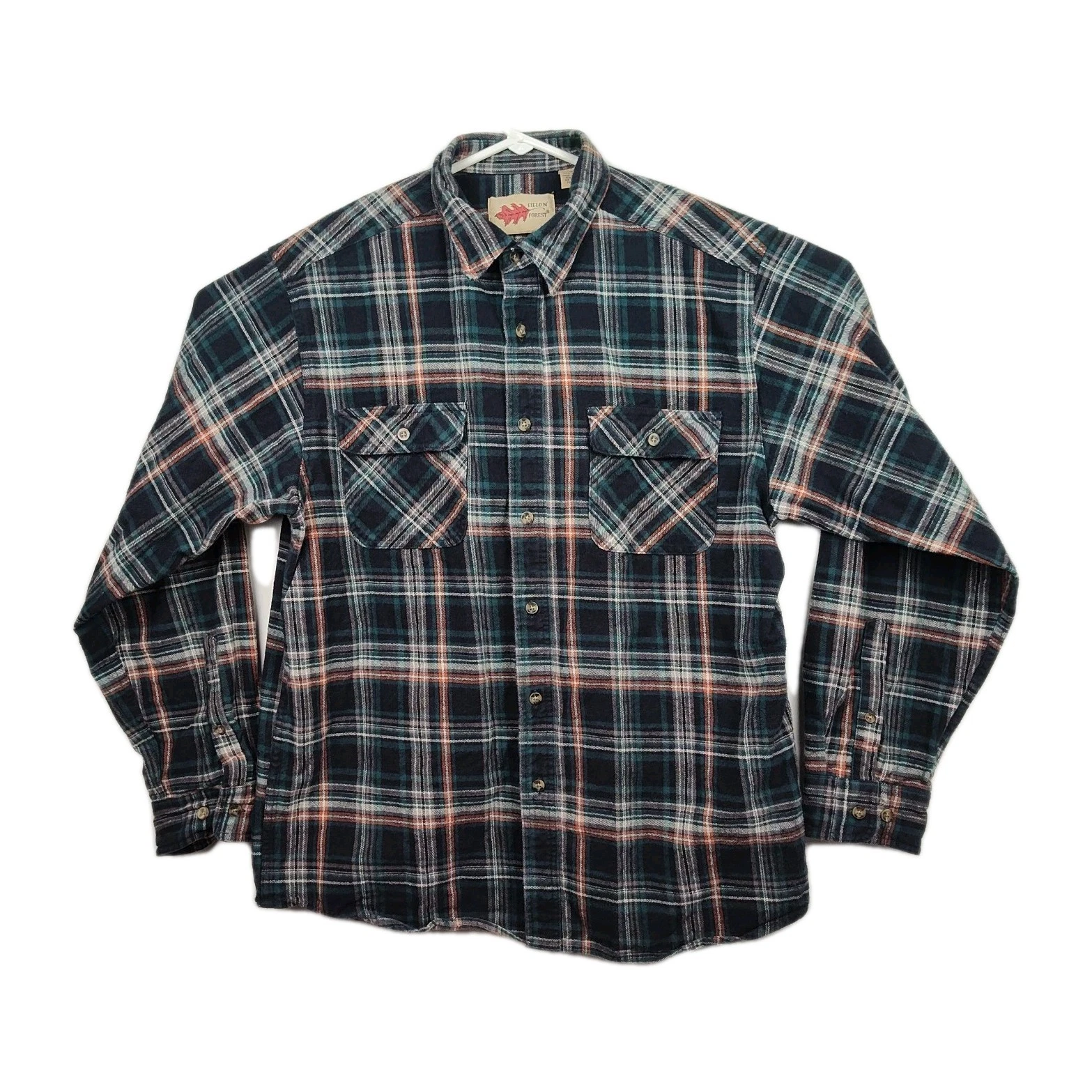 Field N' Forest men's flannel button-up shirt, XL, plaid pattern, long sleeves