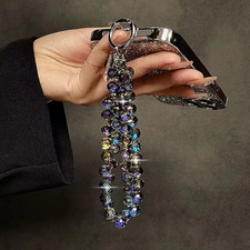 Luxury Diamond Crystal Bead Wrist Strap, Sparkling Phone Charm Clip for Universa