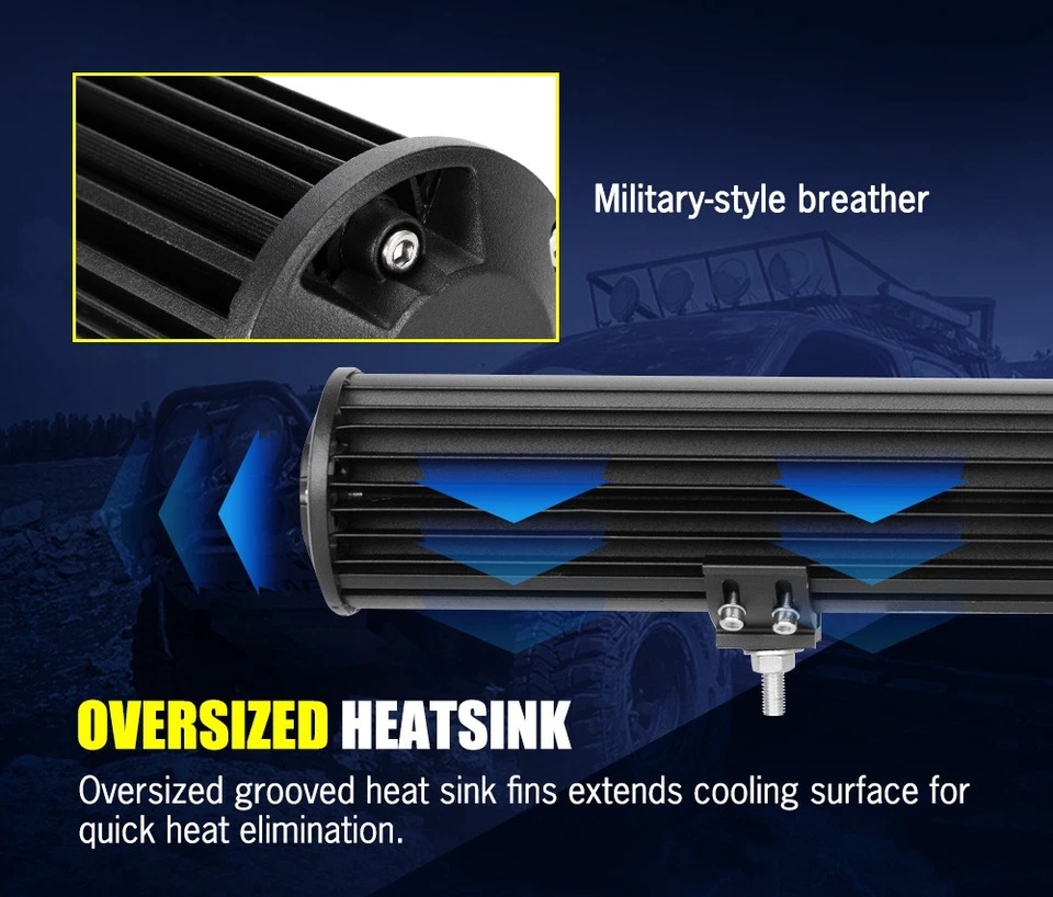 Lightfox LED Light Bar 7" 12" 20" 23" 26" 28" Flood Spot Combo 50" Curved 12V - image 3 of 4