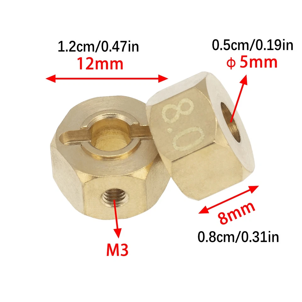 12mm Widen Wheel Hex Hub for Axial SCX10 90046 RR10 RGT 86100 MST 1/10 RC Car f - Image 3 of 4