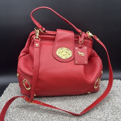 Emma Fox Leather Satchel w/ Gold Hardware & Shoulder Detachable Strap Handbag