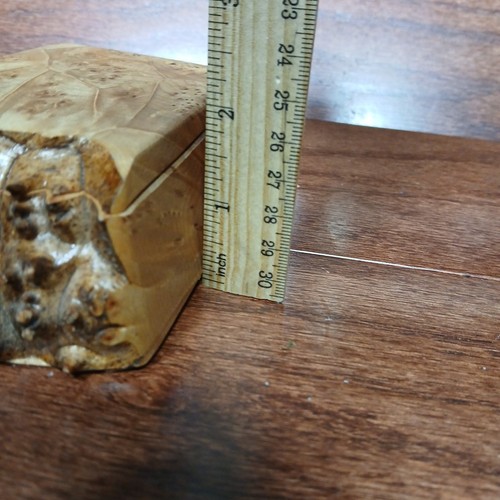 Vintage MCM Live Edge Burl Wood Trinket Box W Two Compartments - Picture 12 of 12