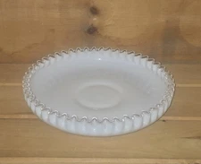 1 Milk Glass 13"W Console Bowl with Silvercrest Ruffled Rim. 13"W x 2¼"H.