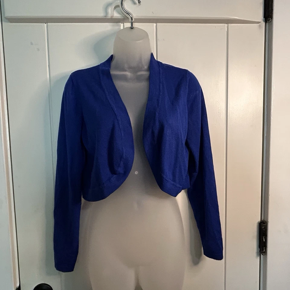 Cardigã Thalia Sodi azul malha suéter amarrar detalhe nas costas azul royal médio - Imagem 2 de 4