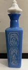 Vintage 1965 Jim Beam Whiskey Blue Slag Milk Glass Decanter “Shepherd & Dog”