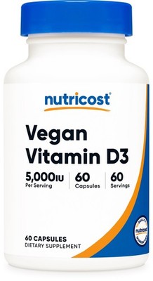 Nutricost Vegan Vitamin D3 (5,000 IU) 60 Capsules - Vegan Vitamin D Supplement