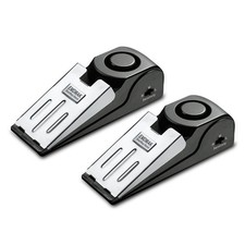 Door Stop Alarm with 120DB Siren Door Stop for Home & Travel (Black) (Pack of 2)