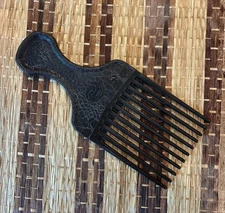 Vintage Goody Hair Pick Textured Plastic Handle Lift Comb 6.5" Soft Blue