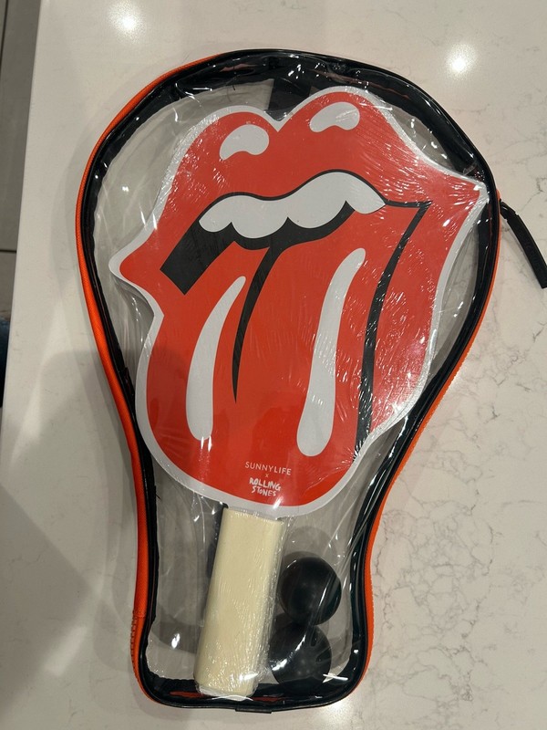 Rare New SunnyLife Sunny Life Rolling Stones Beach Bats Game * NIP Beach Tennis