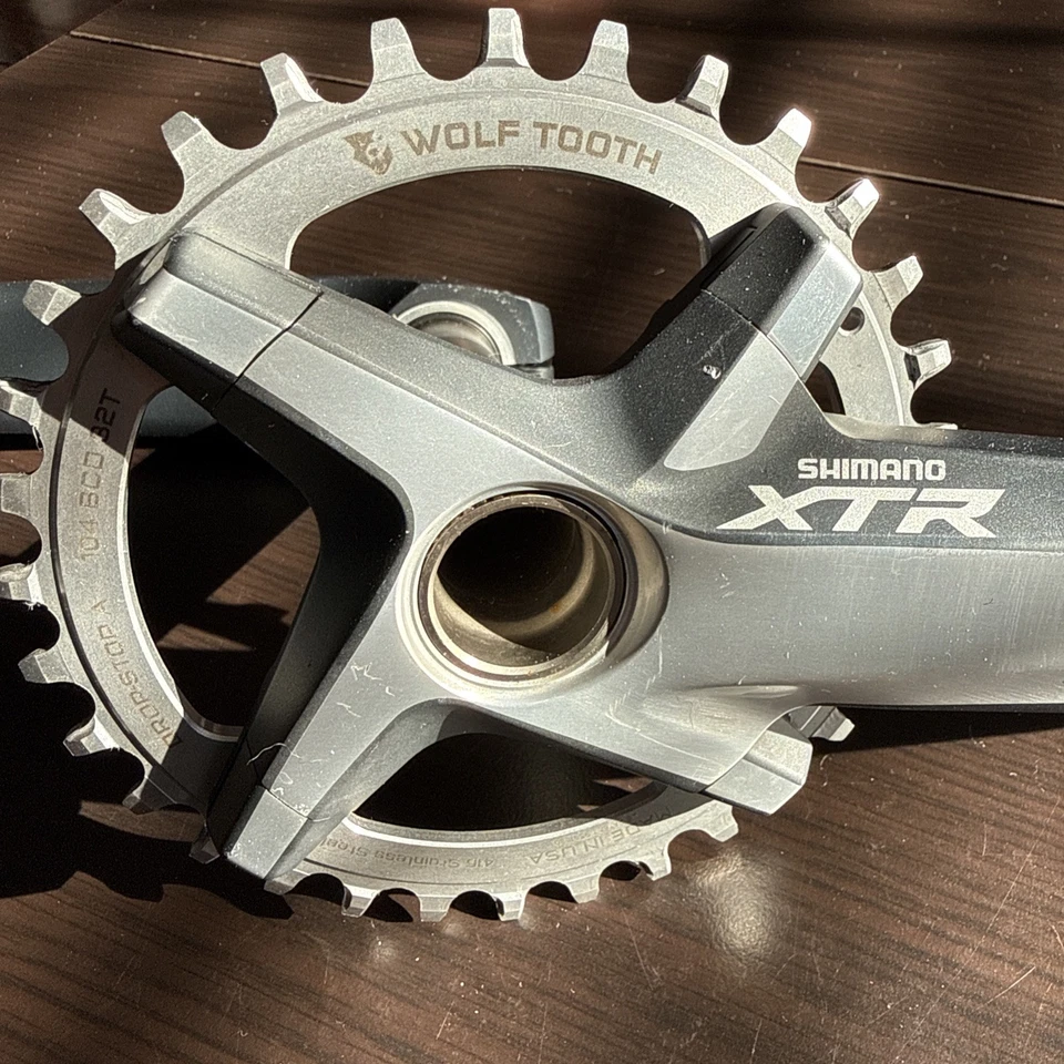 Juego de bielas Shimano XTR FC-M980 175 MM con plato Wolftooth SS 32T  Foto 3 de 4