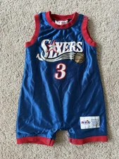Vintage Allen Iverson Philadelphia 76ers Sixers Jersey Romper Baby Infant 3-6M