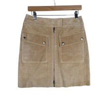 Margaret Godfrey Vintage Leather Skirt size 6 Tan