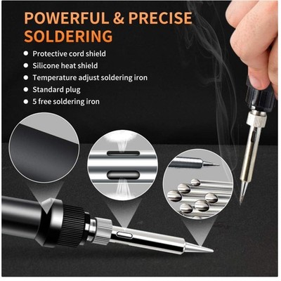 80W Soldering Station Kit with 5 Tips & More