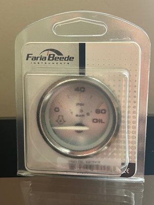 #ad Faria Platinum 2quot; Oil Pressure Gauge 80 PSI NEW UNOPENED $20.00