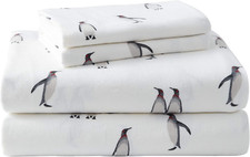 - Full Sheets, Cotton Flannel Bedding Set, 4Pieces, Brushed for Extra Softness,