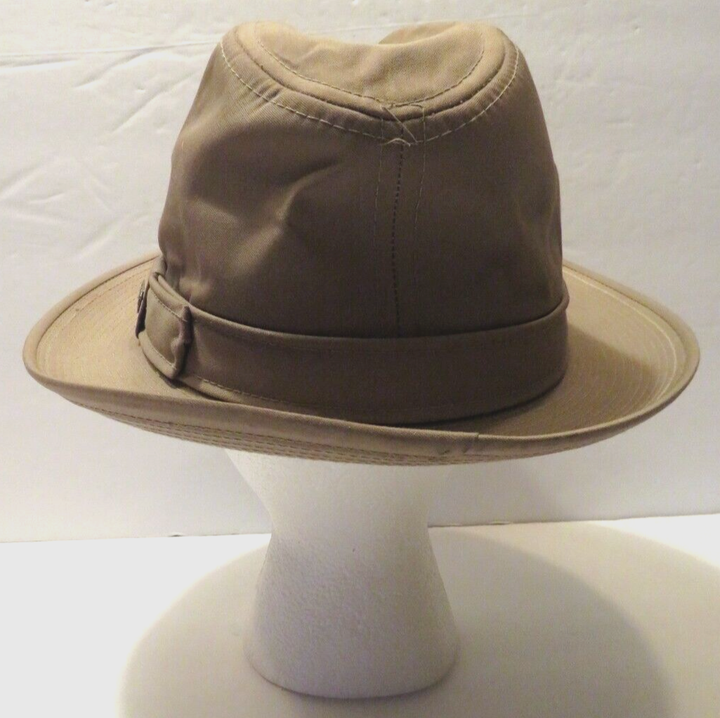 Vintage London Fog Fedora Hat for Men Size 7 Tan Weatherproof USA Made-image