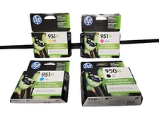 4 HP New Inks: 950XL Black 10/20   / 951XL Cyan 5/21 Yellow 8/19 Magenta 9/19