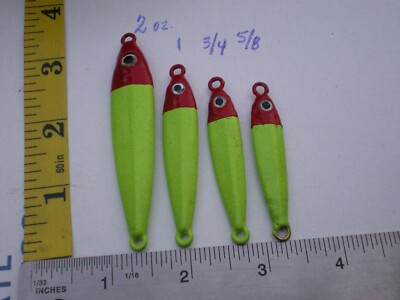 20 PCS ANCHOVY FISH JIG/SPOON STYLE LURE BAIT 2,1,3/4,5/8 OZ. 5ea CHART/RED HEAD