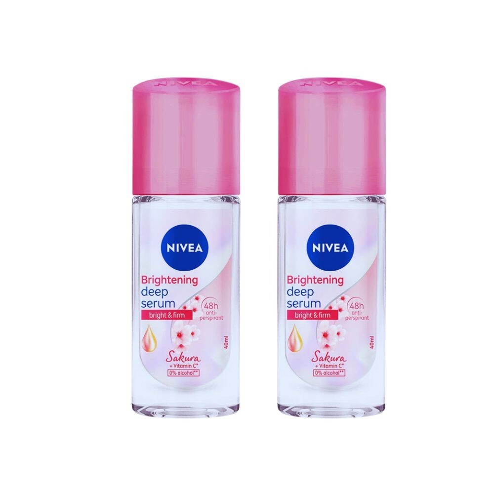 Nivea Whitening Sakura Roll On Deodorant with Vitamin C 40ml Twin Pack-image