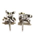 New 925 10k yellow gold .11ct diamond Dove Birds stud earrings unique   — photo 3