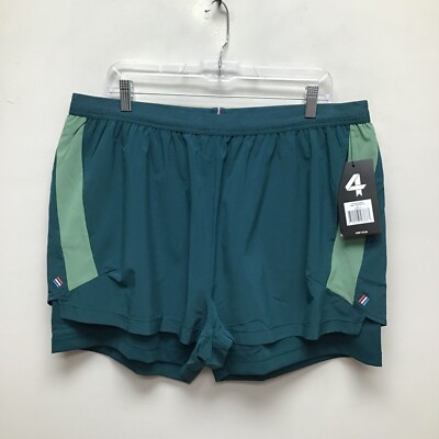 Fourlaps Women Deep Teal Pull On Elastic Waistband Training Command Short XL $78