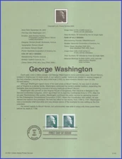 USA2 #3468A U/A SOUVENIR PAGE FDC   George Washington s/a
