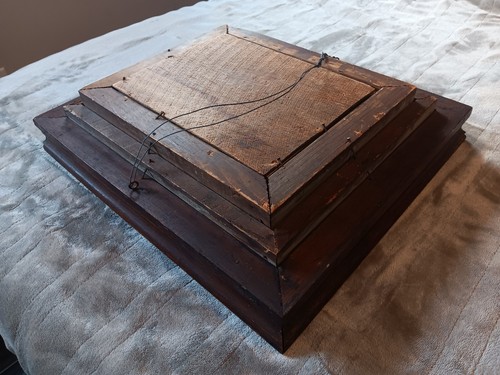 Antique Electrograph Hand Painted Tintype Portrait Photograph Walnut Frame - Picture 15 of 24