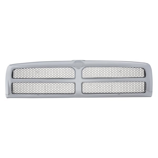 New Grille For 1994-2001 Ram 1500 Truck Chrome Shell With Painted Silver Insert