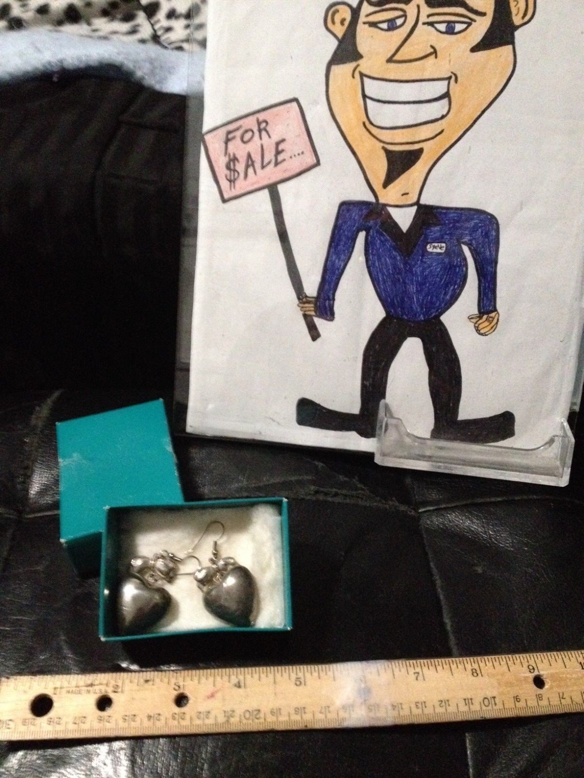 HEART Hollow 925 silver plated Drop Dangle Earrings IN BOX BULLOCKS