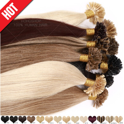 200Strähnen Russisch Remy Echthaar Bonding Keratin Extensions 45 50 55 60cm Lang